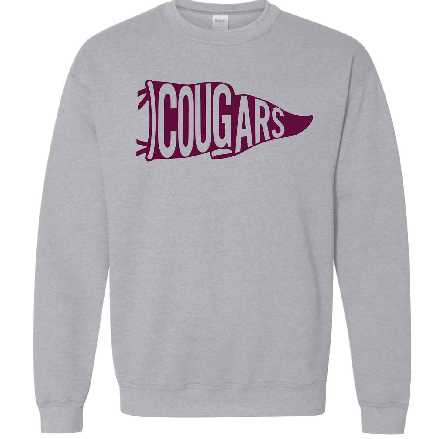 COUGAR PENNANT FLAG CREWNECK SWEATSHIRT
