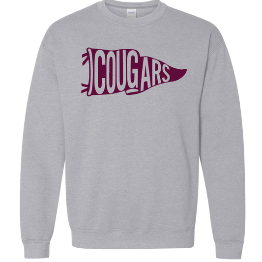 COUGAR PENNANT FLAG CREWNECK SWEATSHIRT